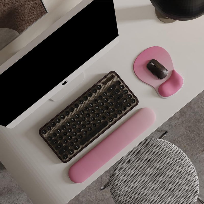 DemonChest ErgoComfort Gel Wrist Rest Mouse Pad-Ergonomic Office Mousepad with Wrist Support-Non-Slip, Design Desk Accessories Mat for Home&Game Decor (06Rose Quartz) - Image 2